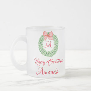 Tasse Givré Joyeux feuilles de Noël