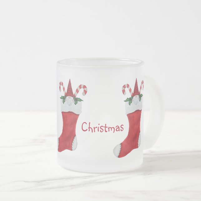 Tasse Givré Joyeux Noël Gnome Noël Stocker Holly (Devant droit)