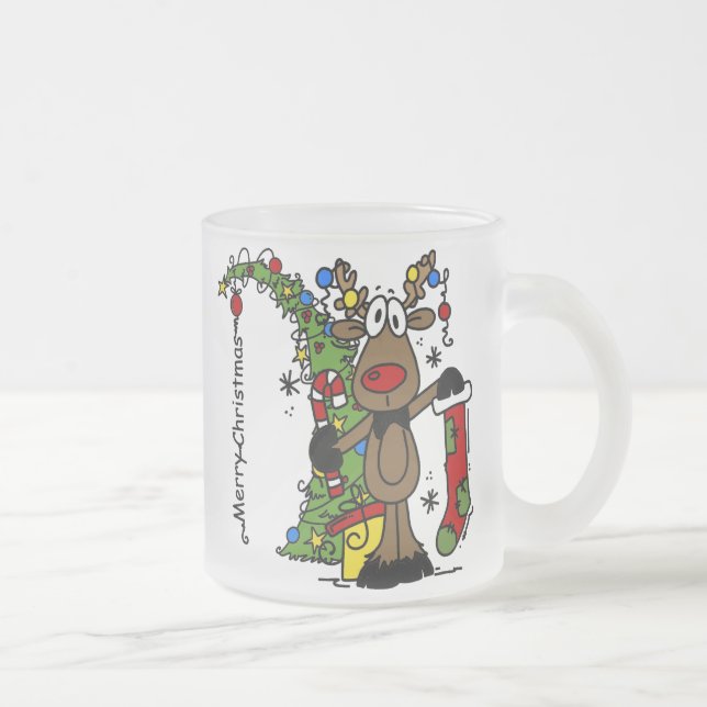 Tasse Givré Joyeux rennes de Noël (Droit)