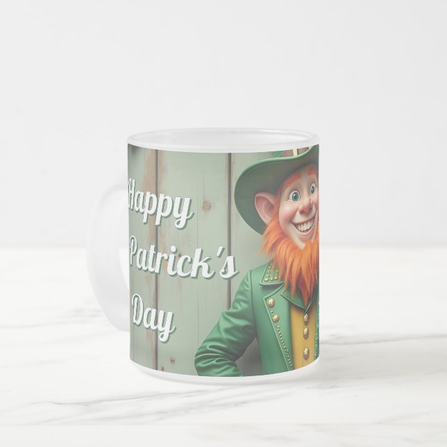 Tasse Givré Joyeux St. Patrick's Day Leprechaun (Devant gauche)
