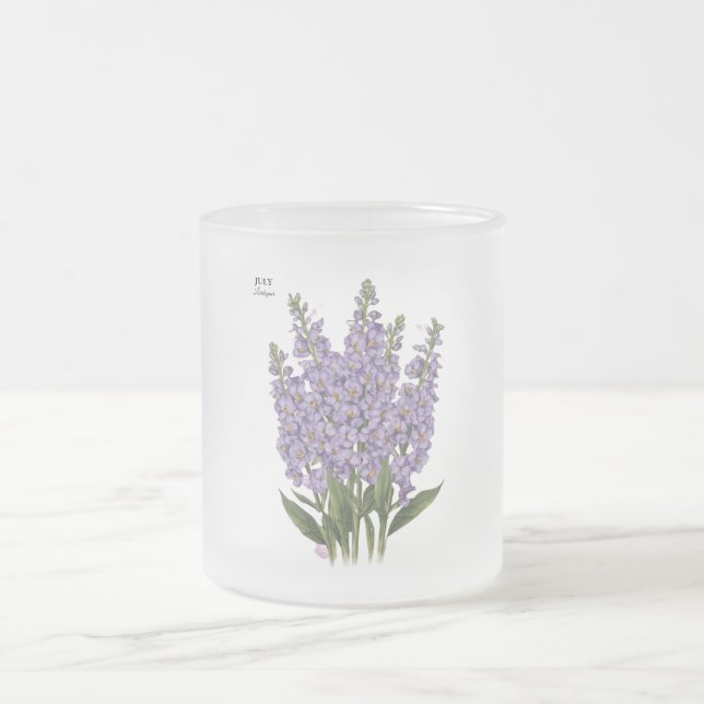 Tasse Givré Juillet Larkspur Bloom - Cadeau d'anniversaire per (Centre)