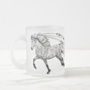Tasse Givré Jument islandaise grise au galop Grá