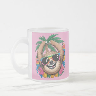 Tasse Givré Kawaii Paresseux Tropical – Vibrations Été Douces