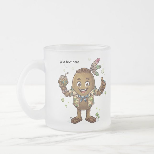 Tasse Givré kiwi en été  texte modifiable (Gauche)