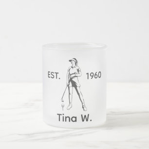 Tasse Givré Lady Golfer Nom et année personnalisés