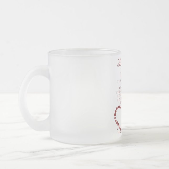 Tasse Givré L'amour est l'amour patient est gentil 1 Corinthie (Gauche)