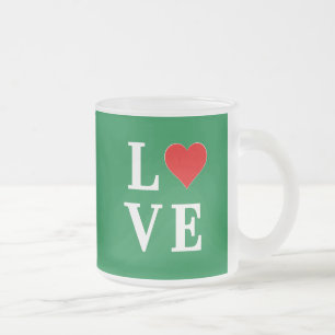 Tasse Givré L'AMOUR et le coeur verts