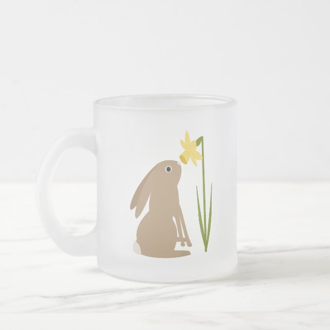 Tasse Givré Lapin de Pâques et fleur de jonquille (Gauche)