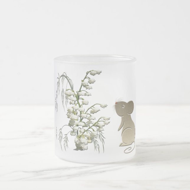 Tasse Givré Le muguet et art mignon de souris (Centre)