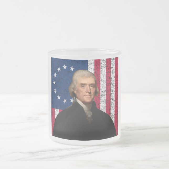 Tasse Givré Le Président Jefferson et le drapeau américain (Centre)