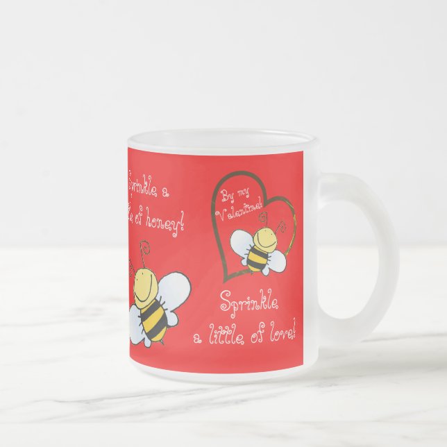 Tasse Givré Les Abeilles mignonnes Soyez Mon Valentin Rouge (Droit)