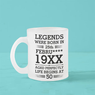 Tasse Givré Les légendes personnalisées sont nées à la date Mo