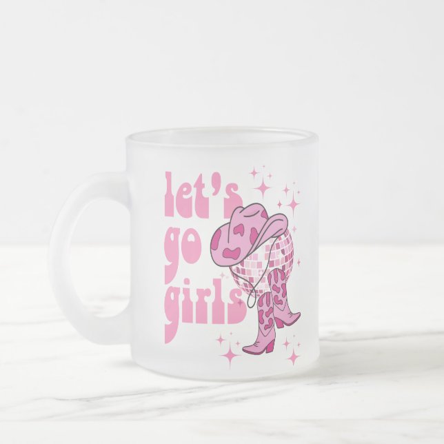Tasse Givré Lets Go Girls Cowgirl Bachelorette personnalisée (Gauche)