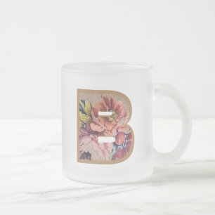 Tasse Givré LETTRE INITIALE Florale Rustique B MONogramme