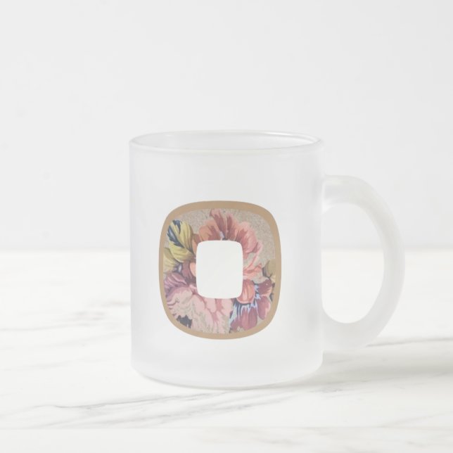 Tasse Givré LETTRE INITIALE Florale Rustique O MONogramme (Droit)