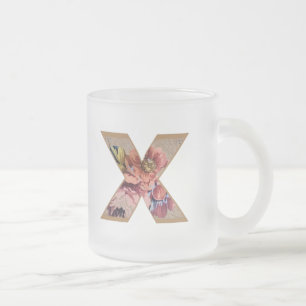 Tasse Givré LETTRE INITIALE Florale Rustique X MONogramme