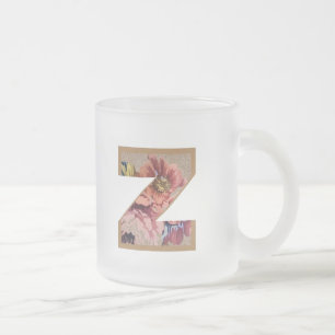 Tasse Givré Lettre initiale Z monogramme floral rustique