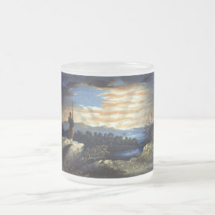 Tasse Givré Lever de soleil céleste du drapeau américain dans