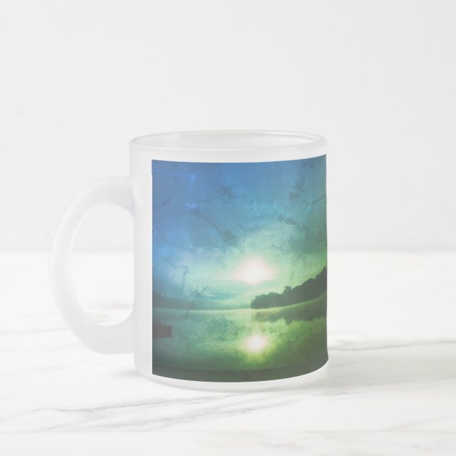 Tasse Givré Lever de soleil du matin vert bleu abstrait à CT R (Gauche)