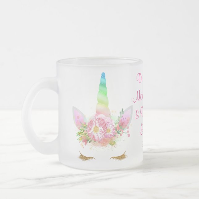 Tasse Givré Licorne magique potable d'arc-en-ciel de matin (Gauche)