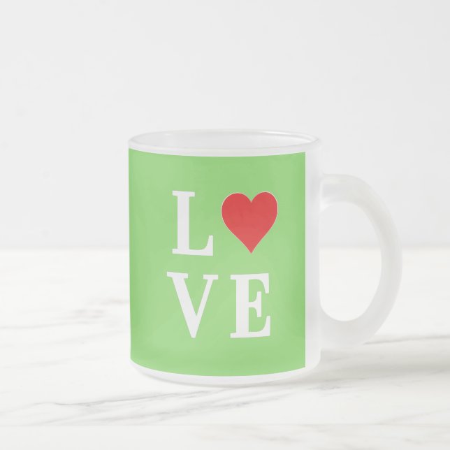 Tasse Givré Lime Green LOVE Design moderne (Droit)