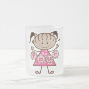 Tasse Givré Little Girl 4th Birthday Tshirts et cadeaux