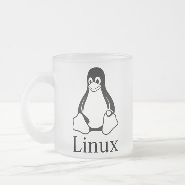 Tasse Givré Logo de Linux avec Tux le pingouin de Linux (Gauche)