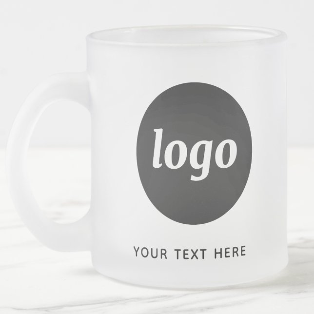 Tasse Givré Logo et texte simple pour Entreprise (Logo with text business promotional mug)