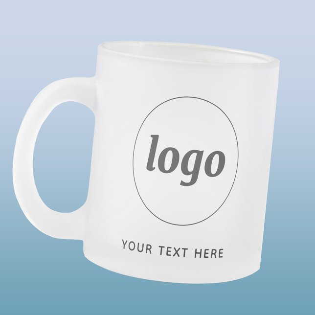 Tasse Givré Logo simple et commerce de texte (Simple logo with text promotional business branding frosted mug)