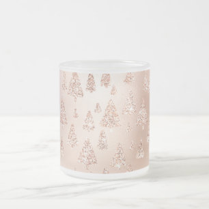 Tasse Givré L'or de rose de rose d'arbres de Noël rougissent