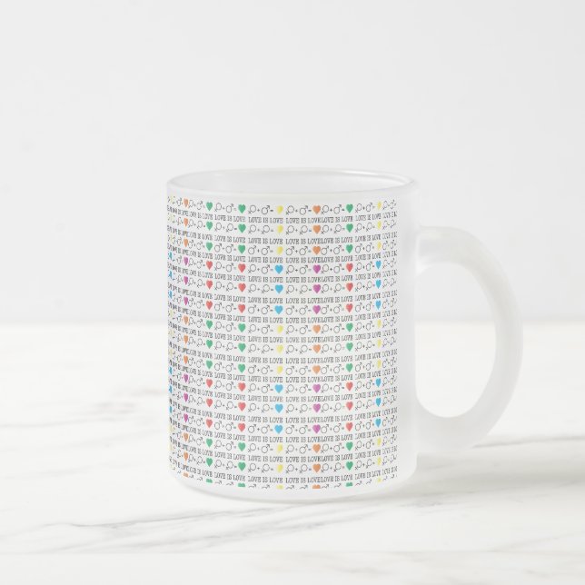Tasse Givré LOVE est LOVE égalité citation dans les couleurs a (Droit)