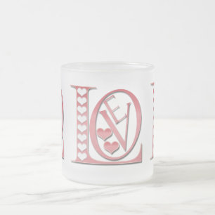 Tasse Givré Love Letters With Hearts par Shirley Taylor