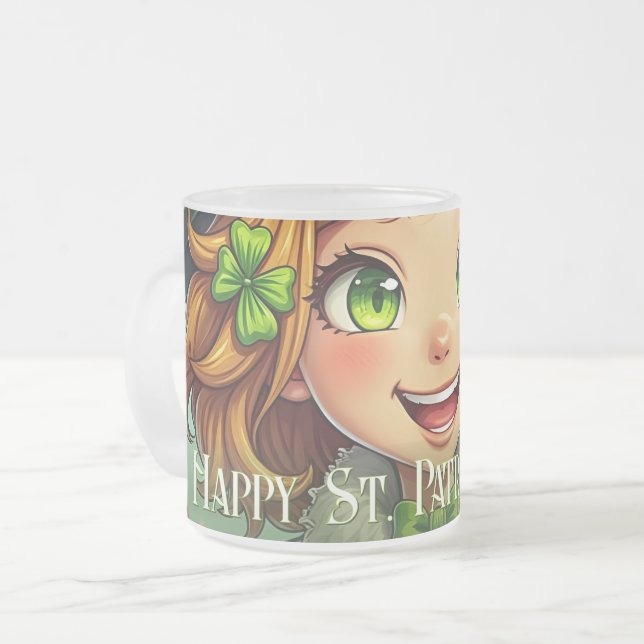 Tasse Givré Lutin joyeux - Saint-Patrick Chanceux (Devant gauche)