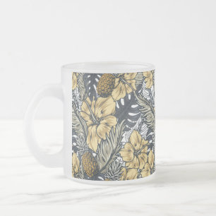 Tasse Givré Luxe Elegant Or N' Black Tropical Flowers