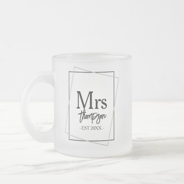 Tasse Givré M. et Mme Cadeau Mariage personnalisé pour deux (Gauche)