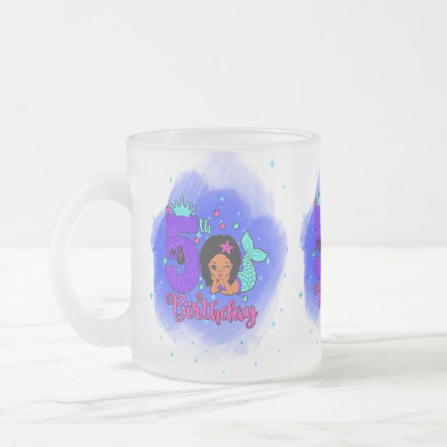 Tasse Givré Ma sirène du 5e anniversaire (Gauche)