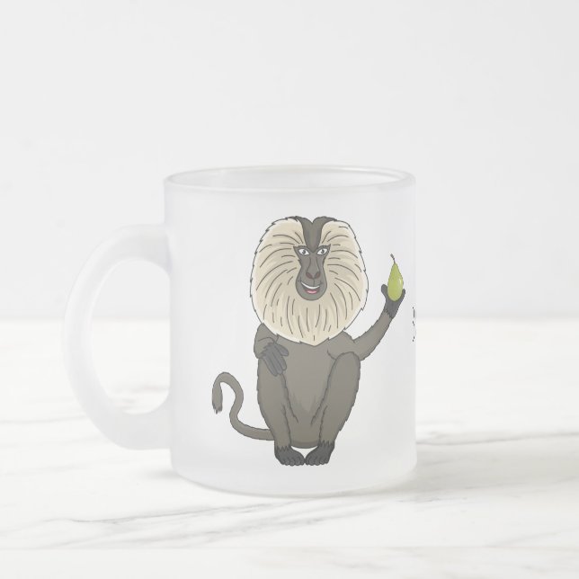 Tasse Givré Macaque singe à queue de lion de dessin animé drôl (Gauche)
