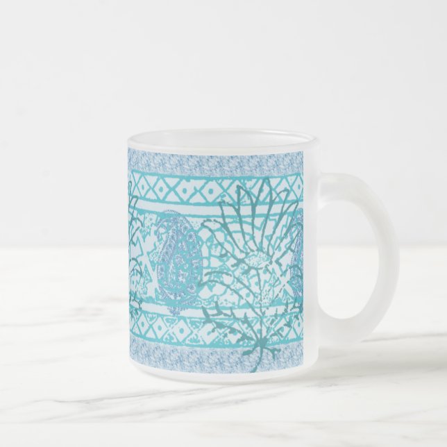 Tasse Givré Magnétique en verre givré - bleu indien (Droit)