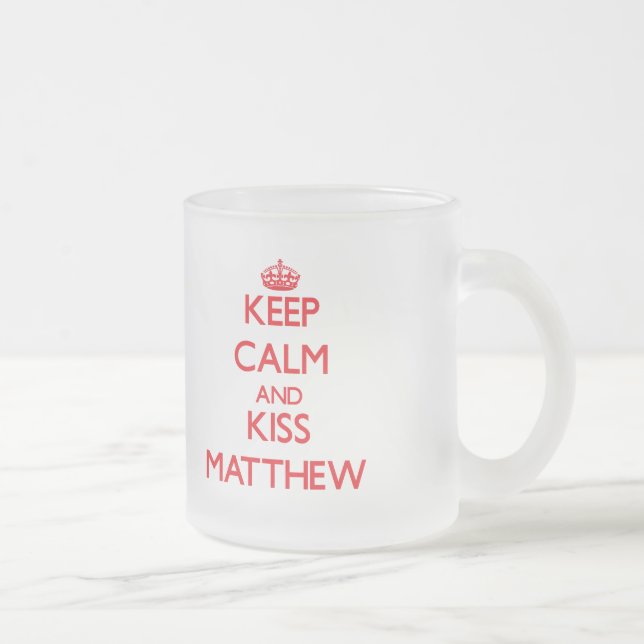 Tasse Givré Maintenez calme et baiser Matthew (Droit)