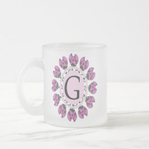 Tasse Givré Majuscule G monogramme floral