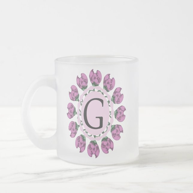 Tasse Givré Majuscule G monogramme floral (Gauche)