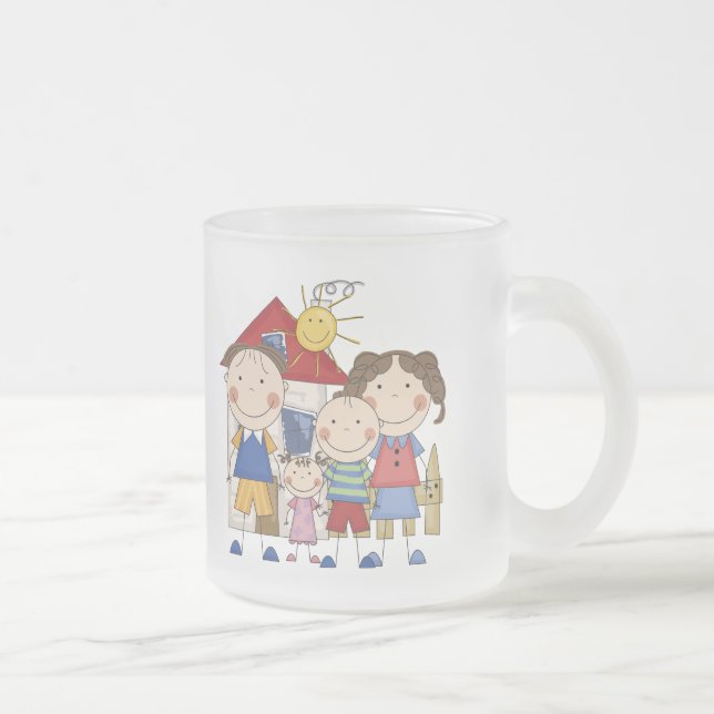 Tasse Givré Maman, papa, grand garçon, petite famille de fille (Droit)