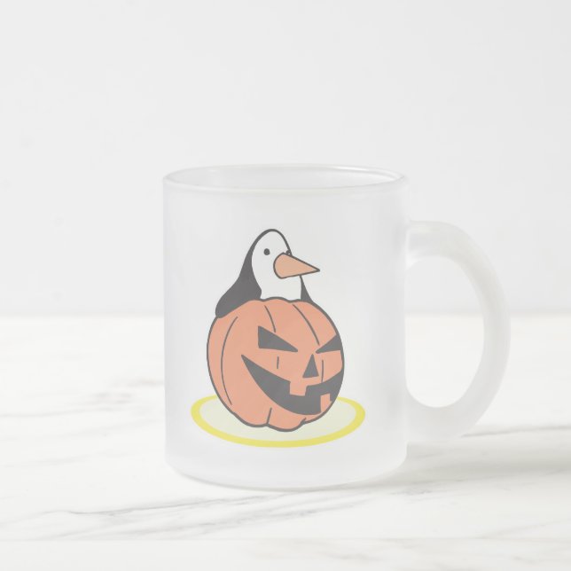 Tasse Givré manchot dans citrouille (Droit)