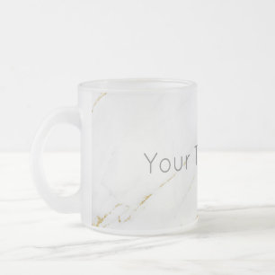 Tasse Givré Marbre d'or personnalisé en verre givré