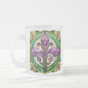 Tasse Givré Mardi Gras Vitrail Fleur de lis