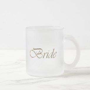 Tasse Givré Mariée, écriture or élégant chic