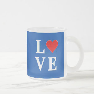 Tasse Givré Marine Bleu AMOUR Rétro élégant