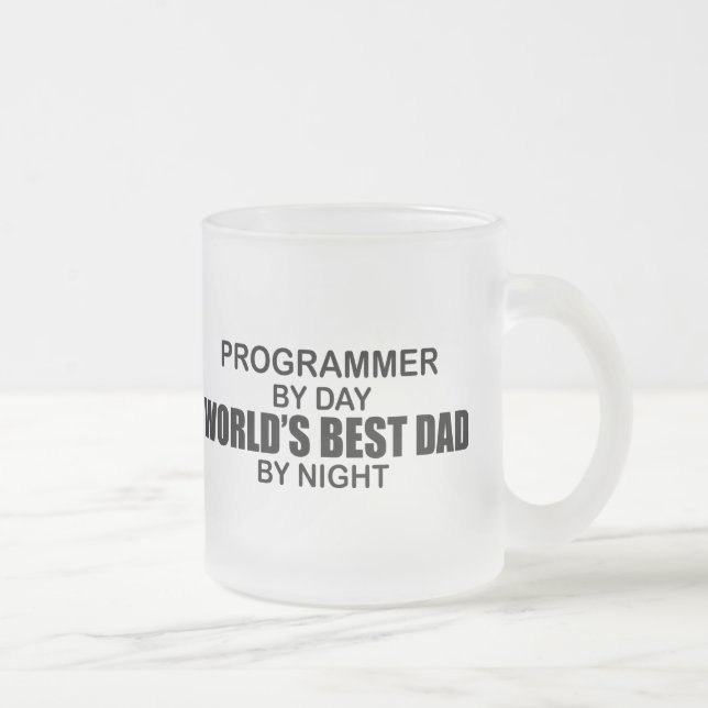 Tasse Givré Meilleur papa du monde - Programmeur (Droit)