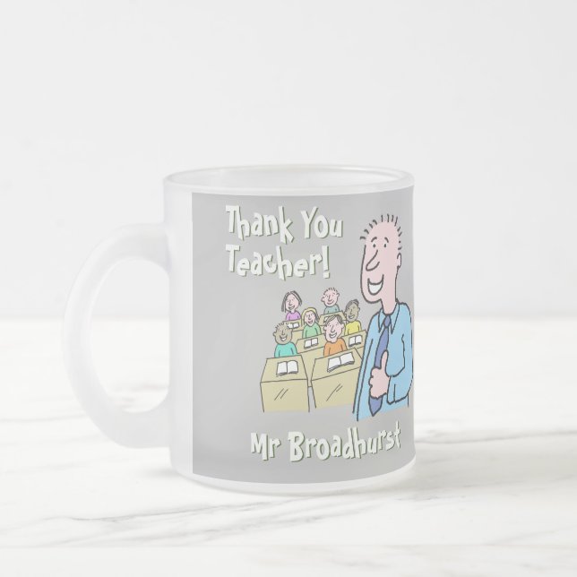 Tasse Givré Merci à un enseignant masculin (Gauche)