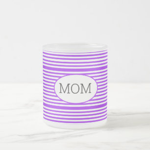 Tasse Givré Mère à rayures violettes et blanches